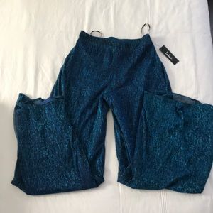 Lulus wide leg shimmery blue pants